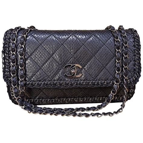 chanel 17s black python bag|chanel python bags 2019.